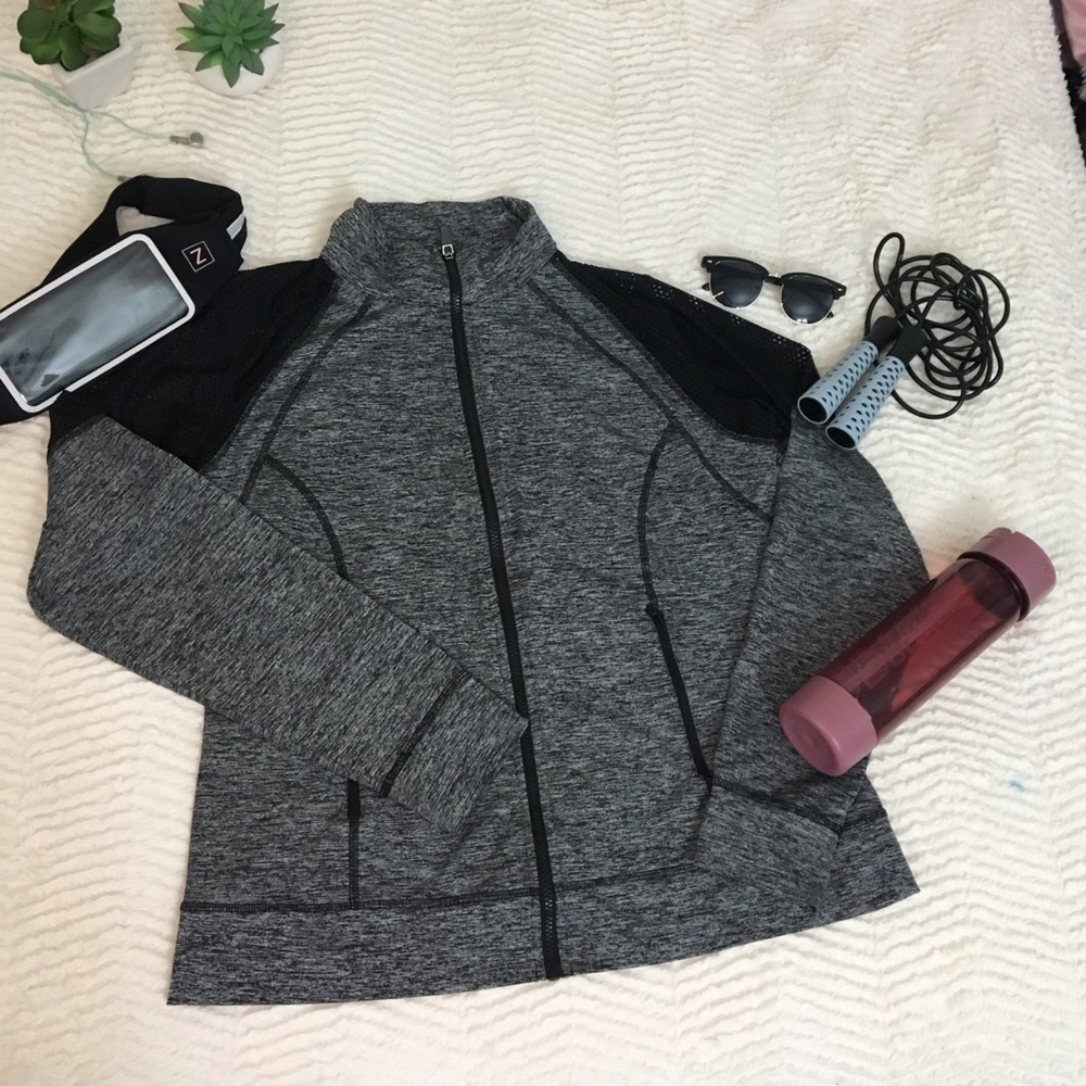 Gray Sports Zip Up Jacket